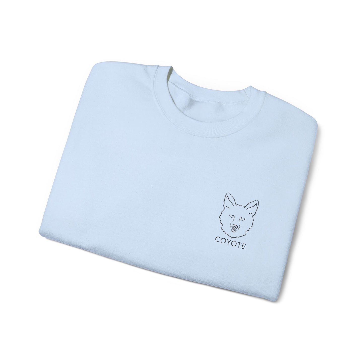 Embroidered Coyote Graphic Unisex Crewneck Sweatshirt