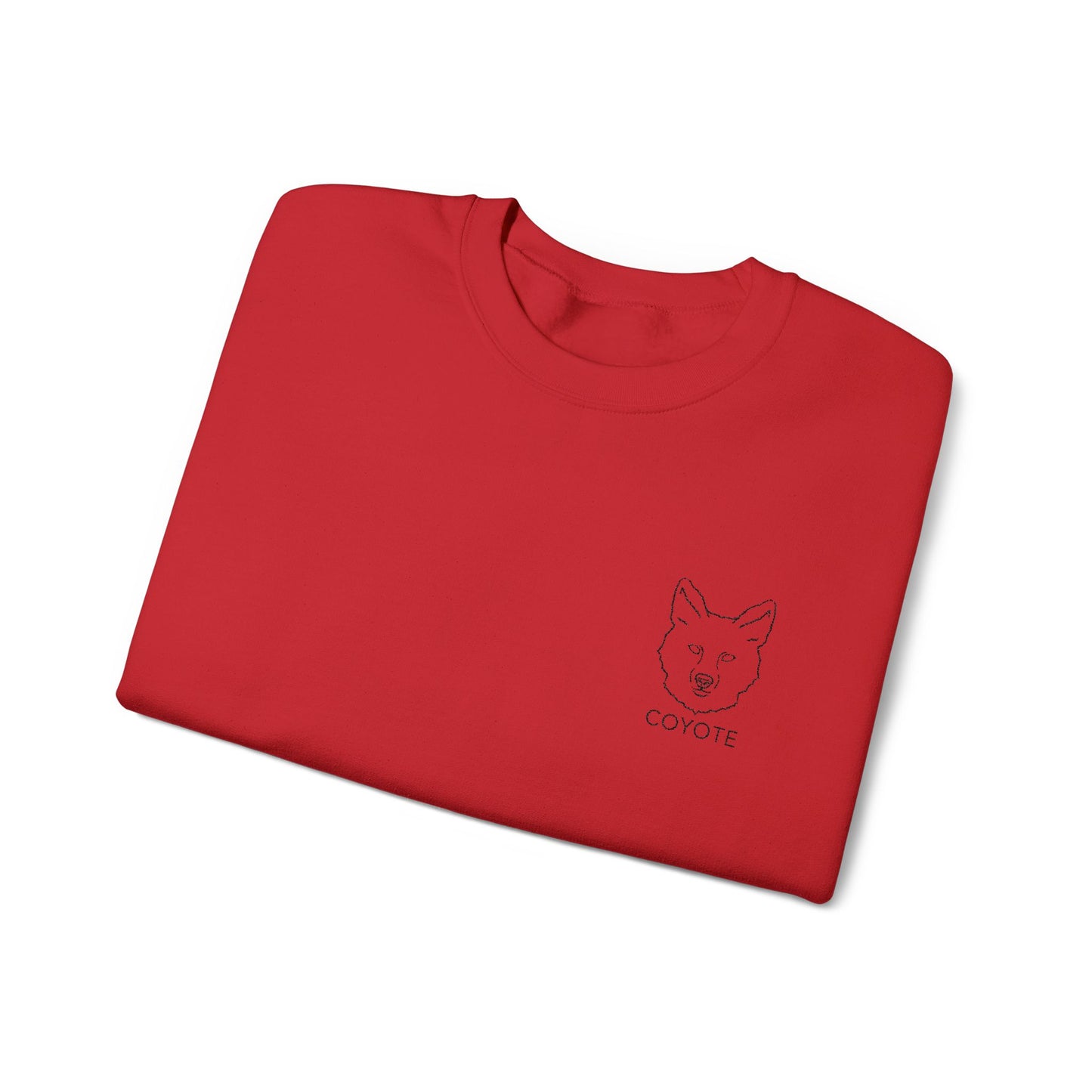 Embroidered Coyote Graphic Unisex Crewneck Sweatshirt