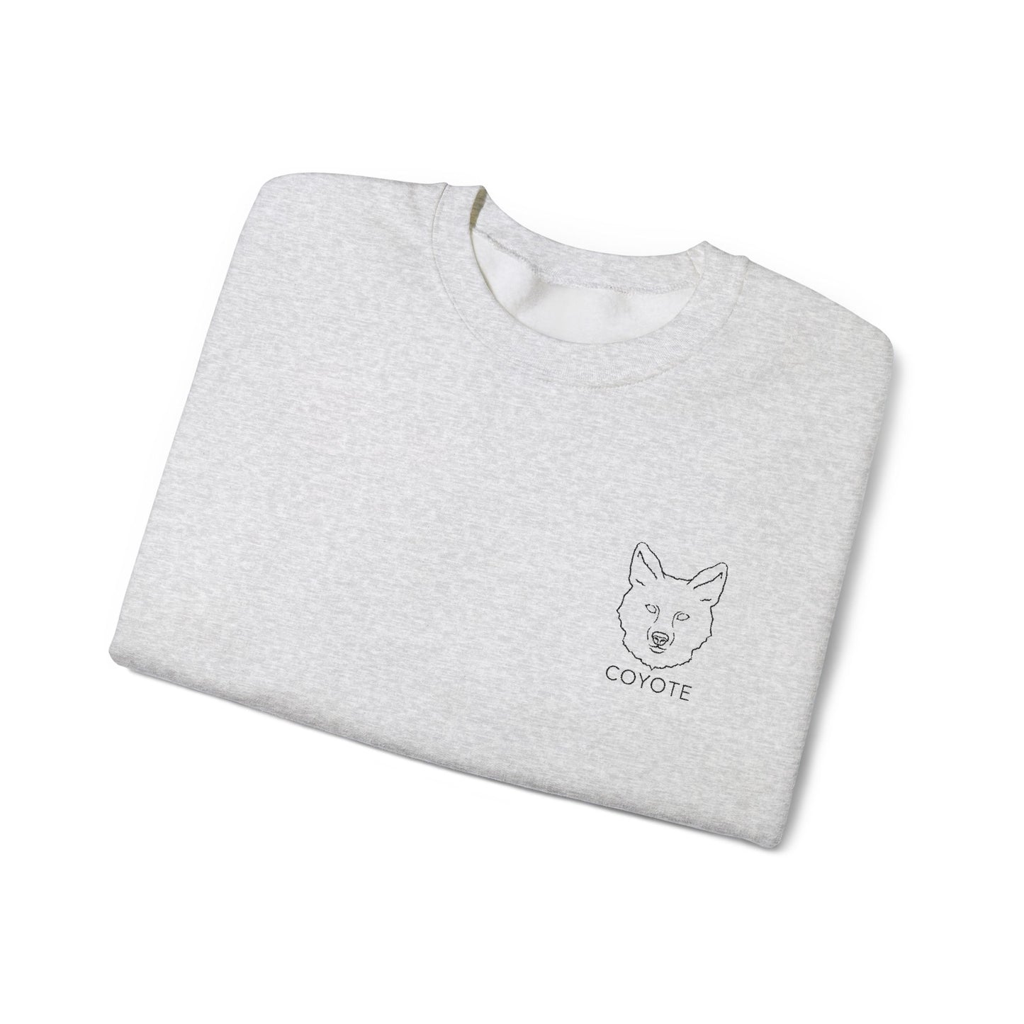 Embroidered Coyote Graphic Unisex Crewneck Sweatshirt