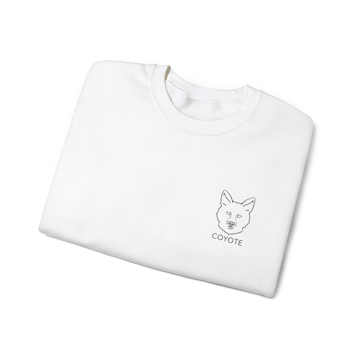 Embroidered Coyote Graphic Unisex Crewneck Sweatshirt