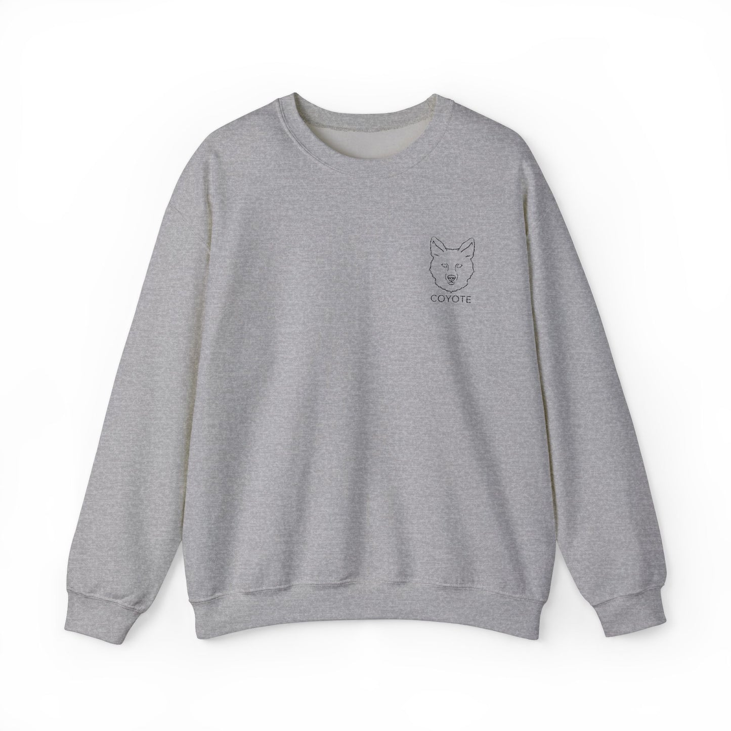 Embroidered Coyote Graphic Unisex Crewneck Sweatshirt