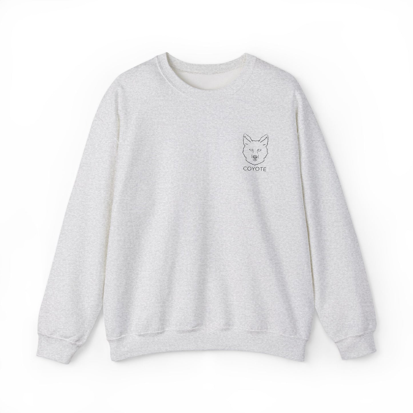 Embroidered Coyote Graphic Unisex Crewneck Sweatshirt