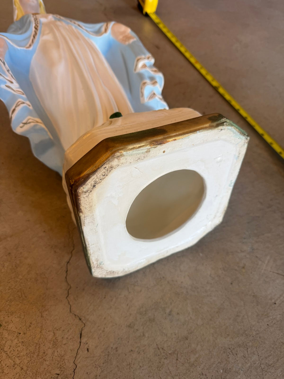 Underside of statue base