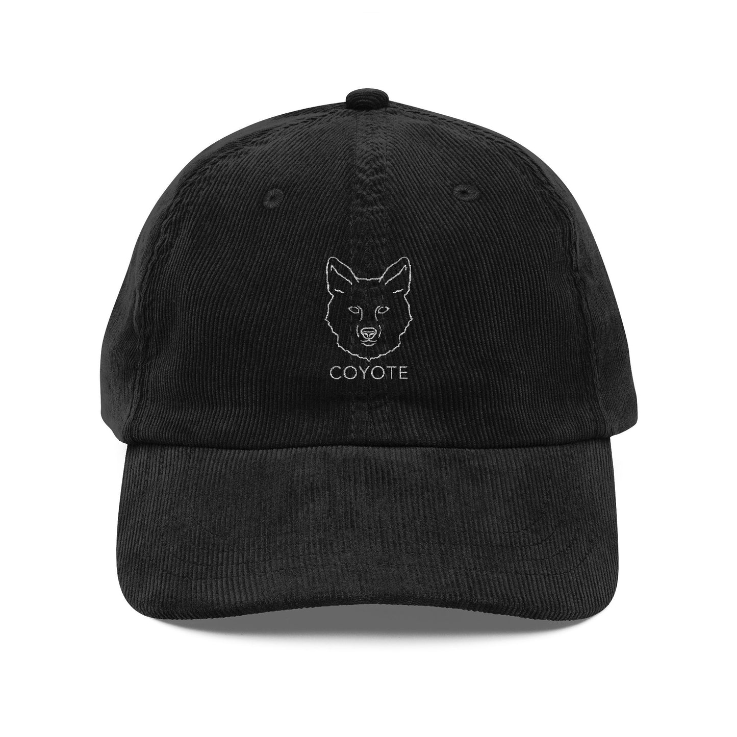 Vintage Coyote Embroidered Corduroy Cap