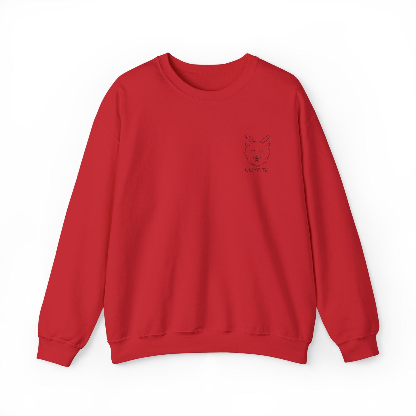 Embroidered Coyote Graphic Unisex Crewneck Sweatshirt