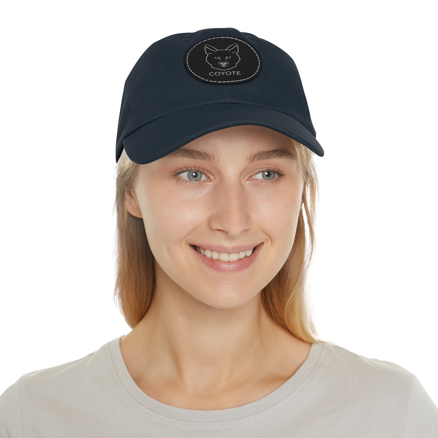 Customizable Dad Hat with Round Leather Patch - Casual Style for Everyday Wear