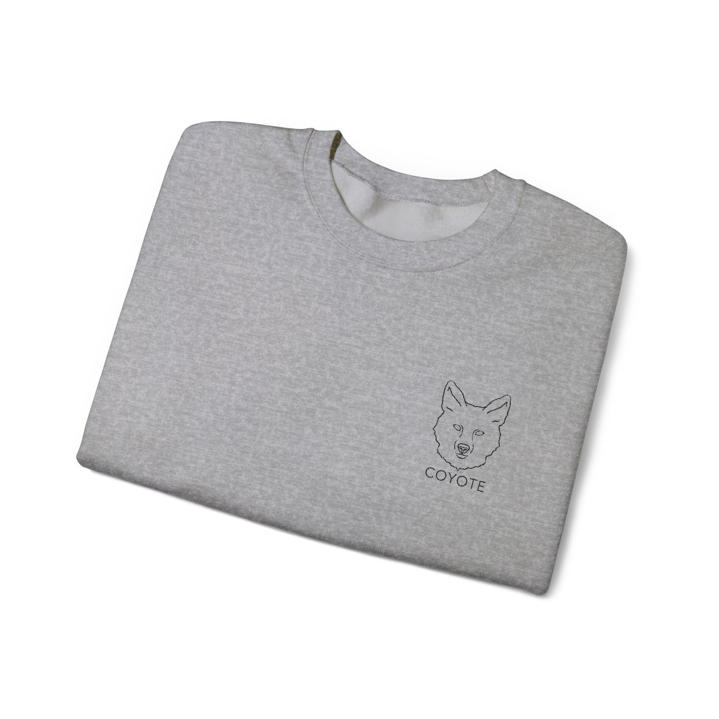 Embroidered Coyote Graphic Unisex Crewneck Sweatshirt