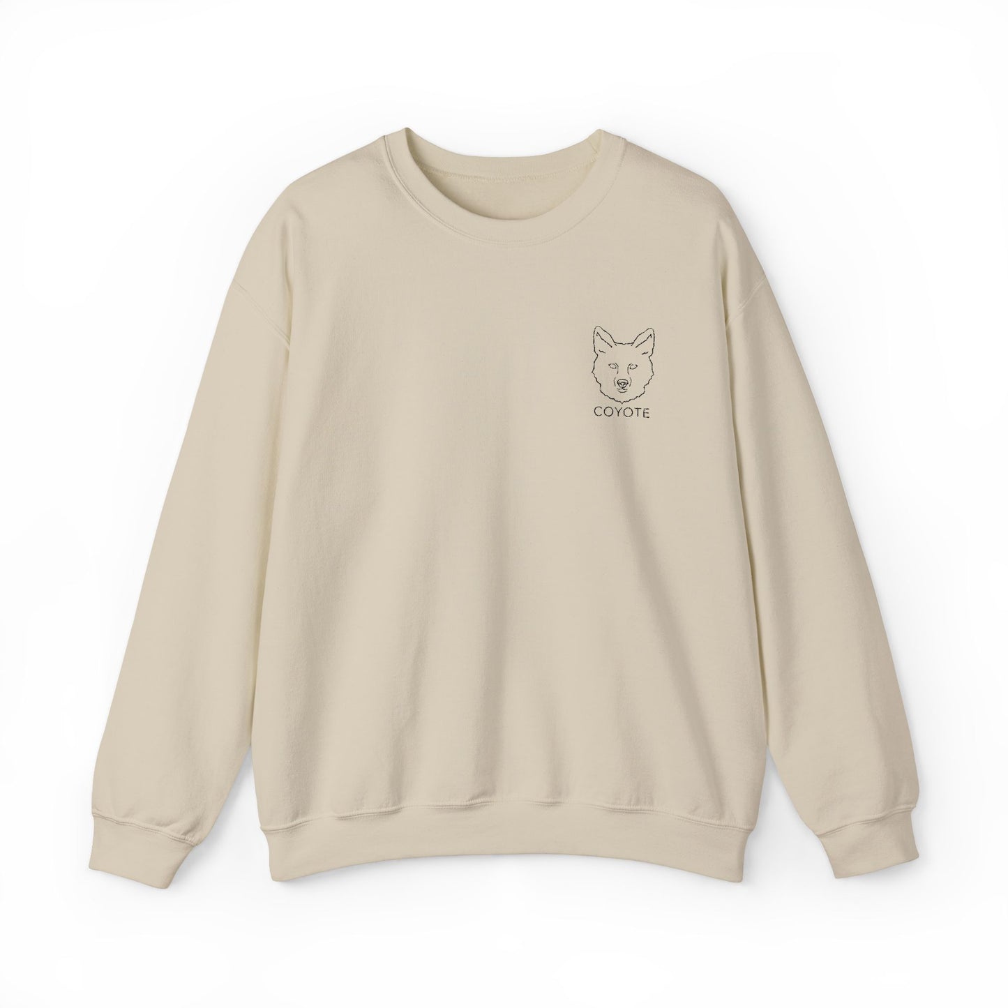 Embroidered Coyote Graphic Unisex Crewneck Sweatshirt