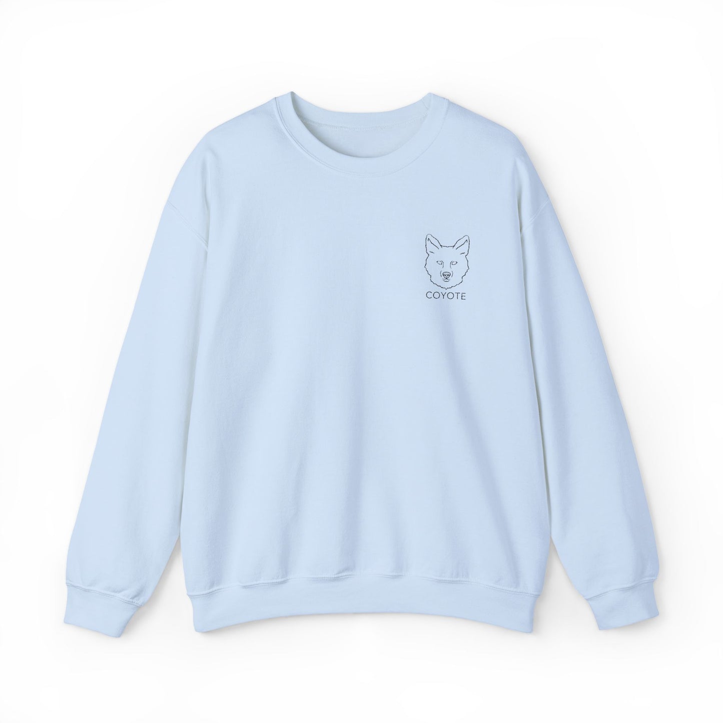 Embroidered Coyote Graphic Unisex Crewneck Sweatshirt