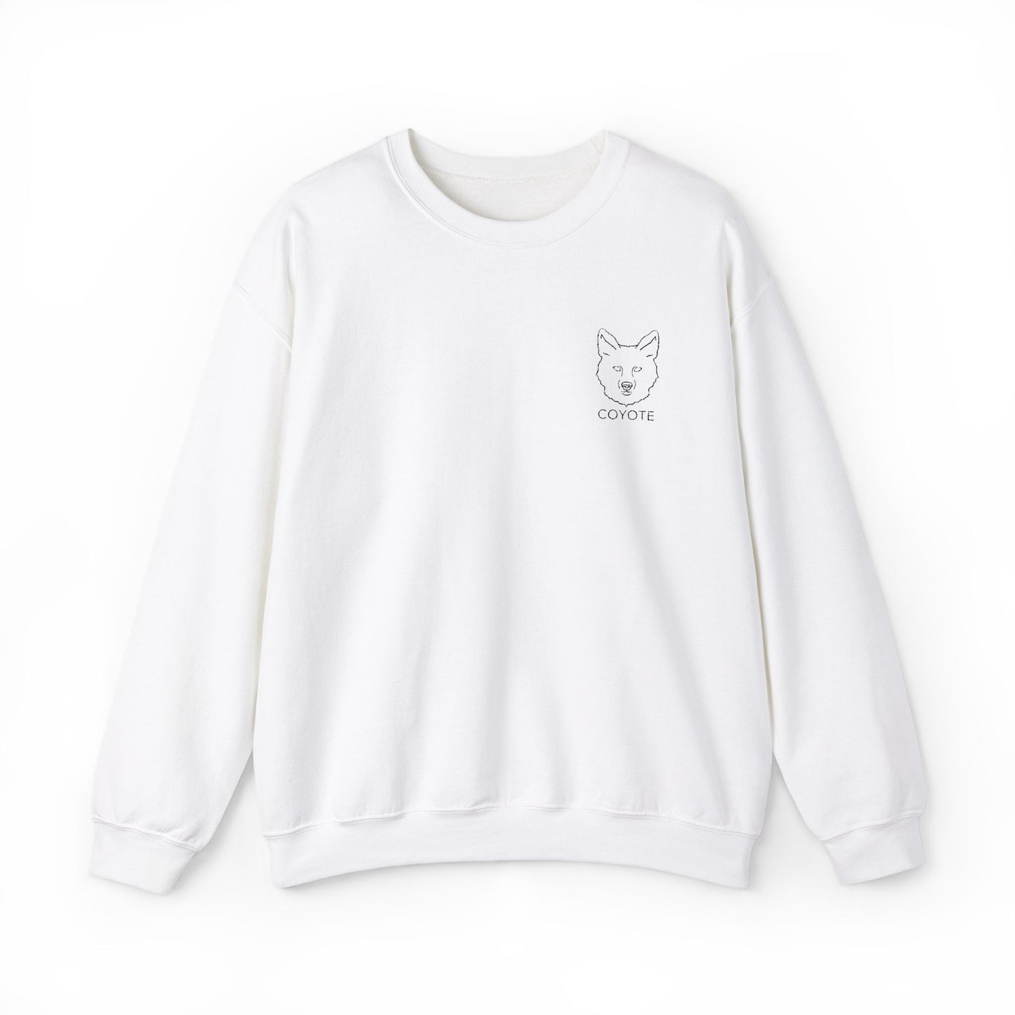 Embroidered Coyote Graphic Unisex Crewneck Sweatshirt