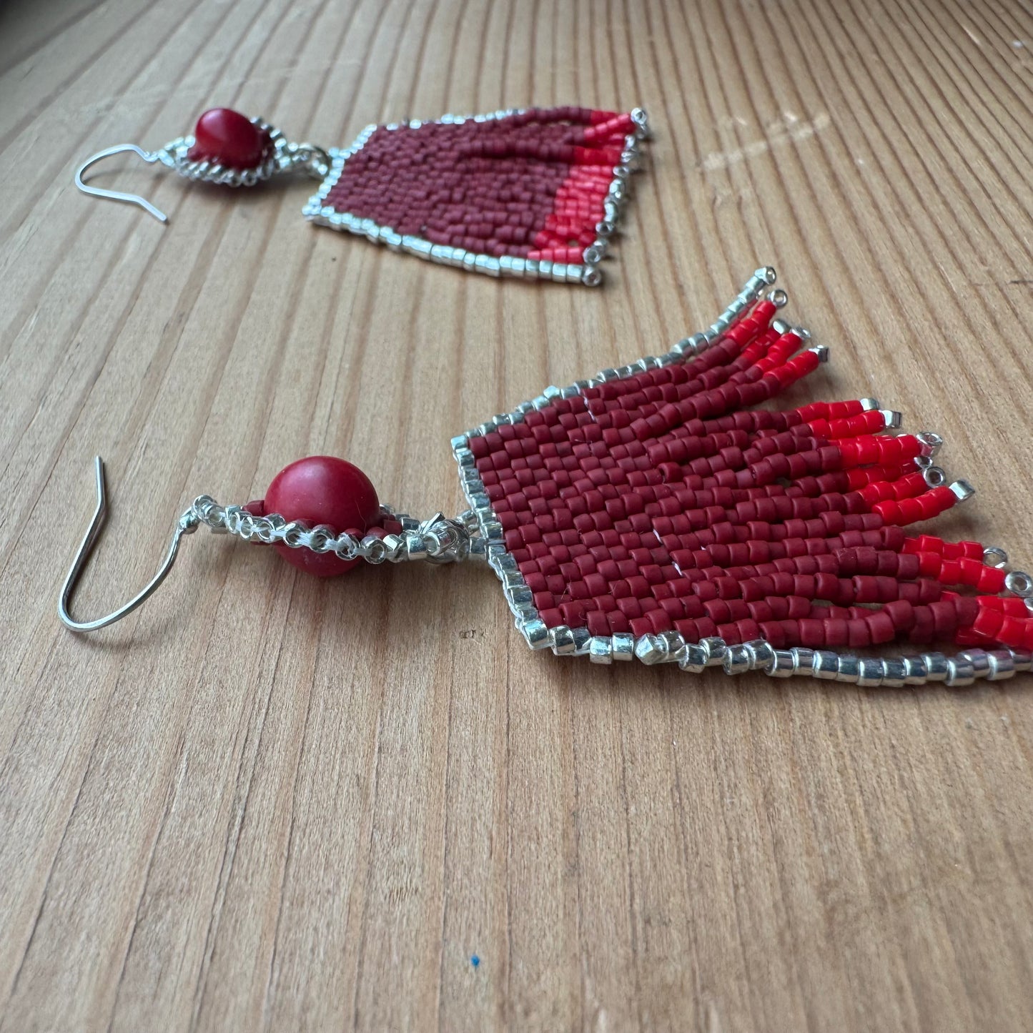 Cody Bauer Beaded Earrings - Coral