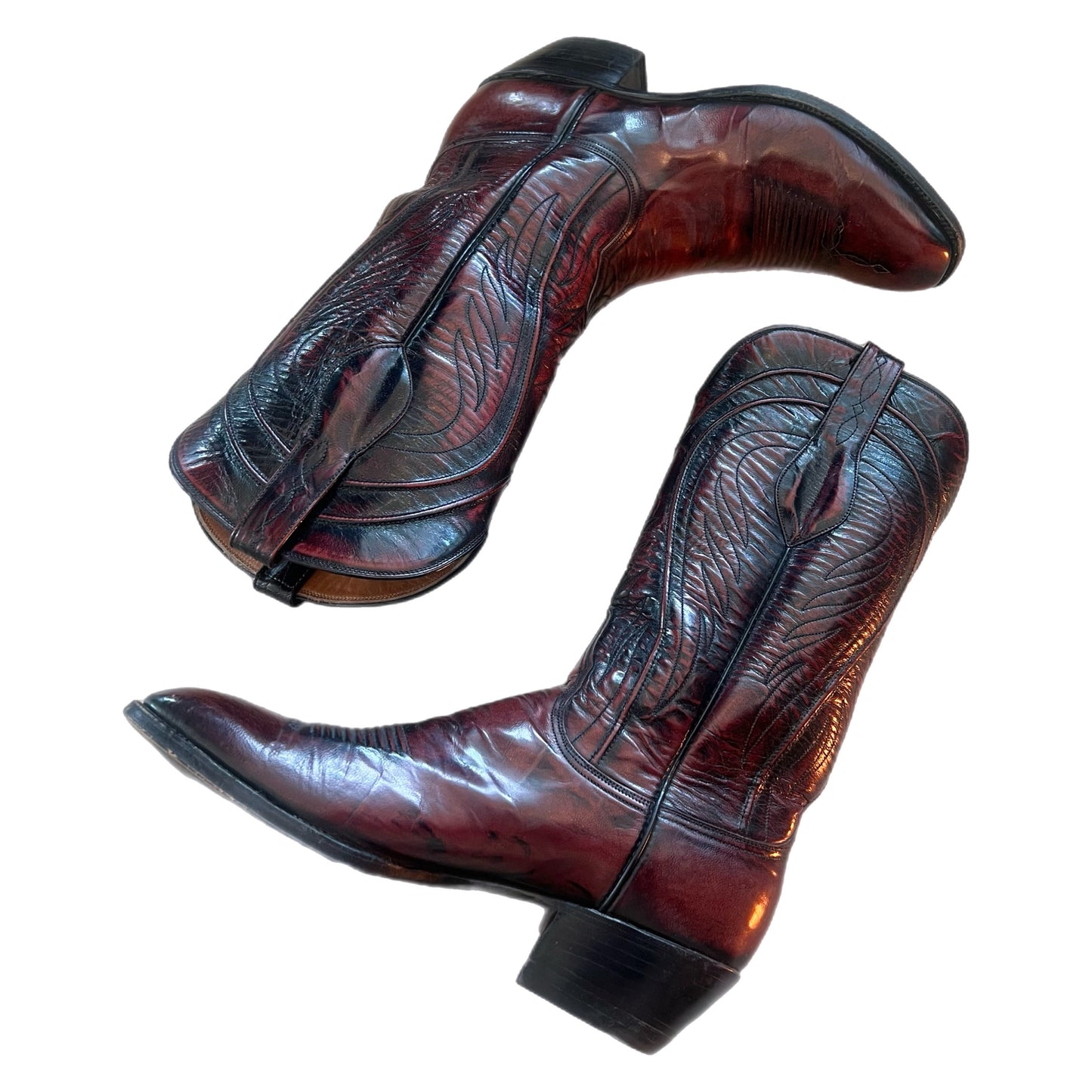 Vintage Lucchese 9 1/2 D Mens Cowboy Boots