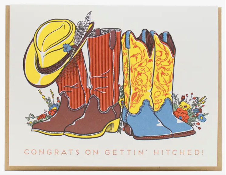 Wedding Country Boots Card