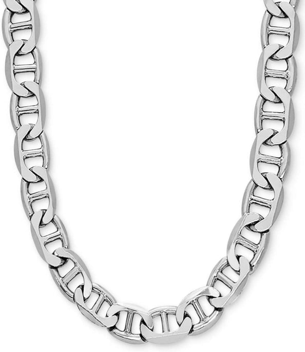 20" 925 Sterling Silver 12mm Solid Mariner Chain Necklace