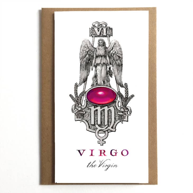 Virgo the Virgin Vintage Zodiac Greeting Card