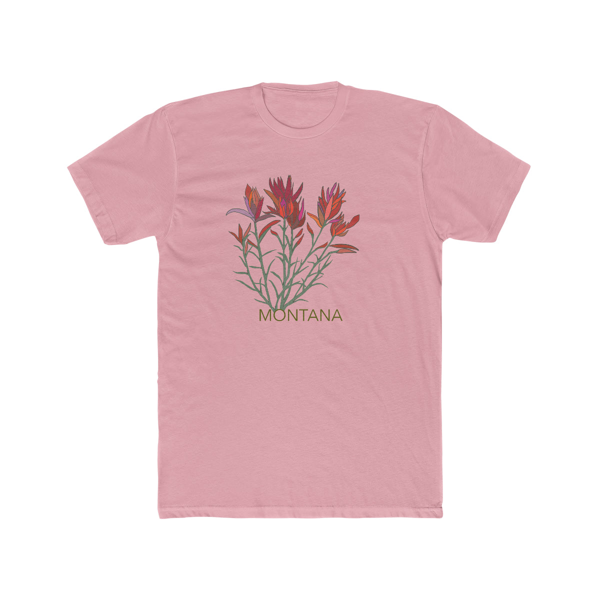Indian Paintbrush Flower Montana Cotton T-Shirt - The Whitefish Store