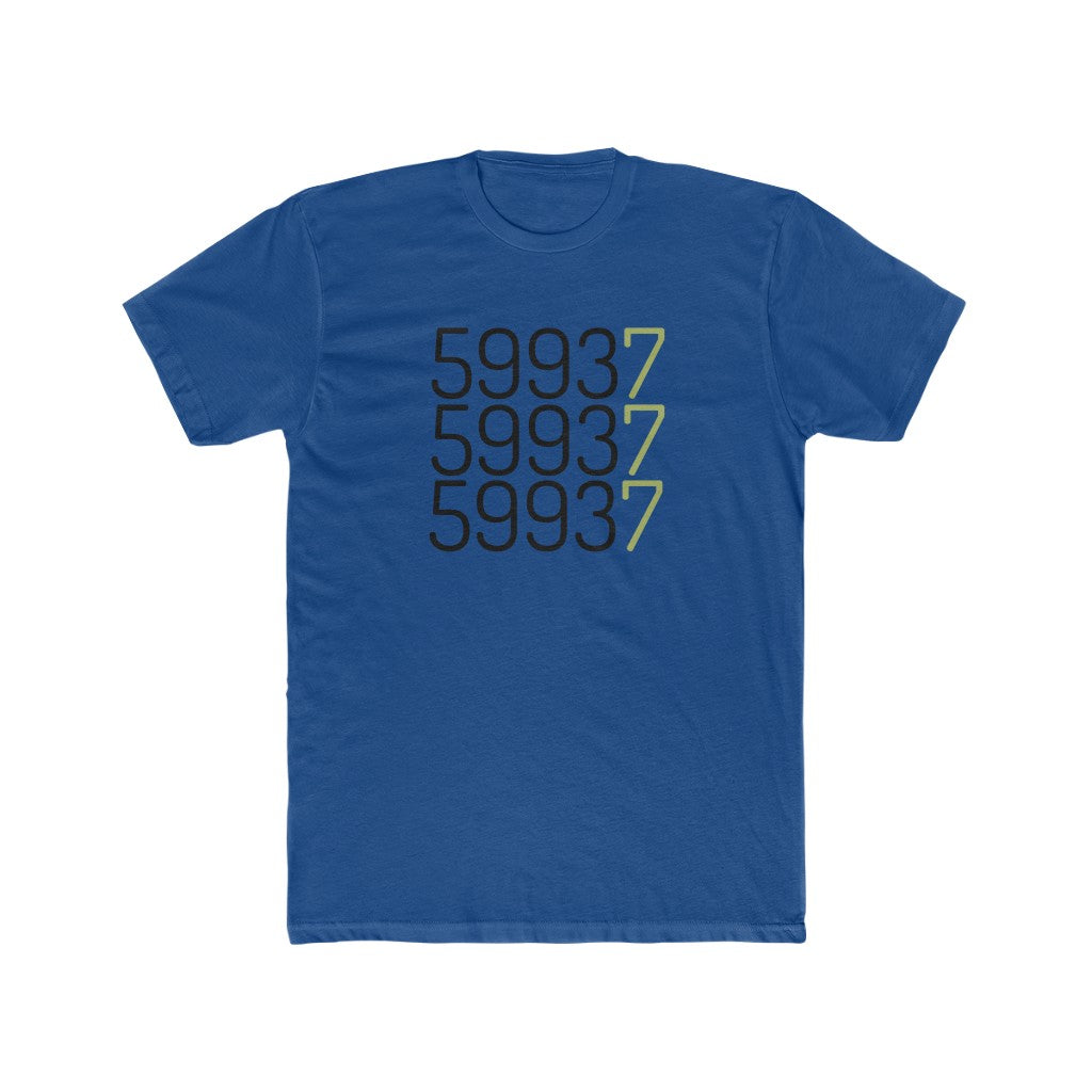 Royal Blue Cotten T-Shirt with "59937" graphic