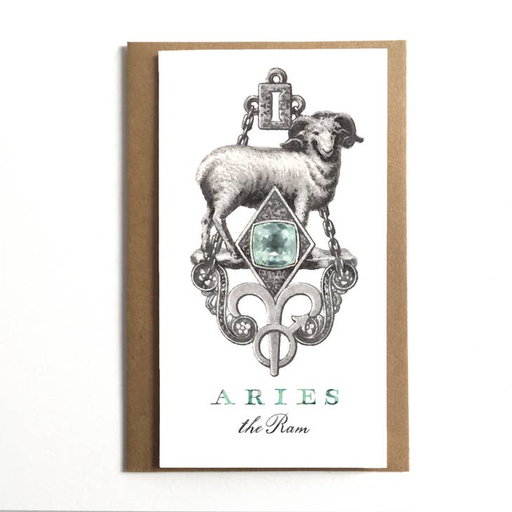 Aries the Ram Vintage Zodiac Greeting Card