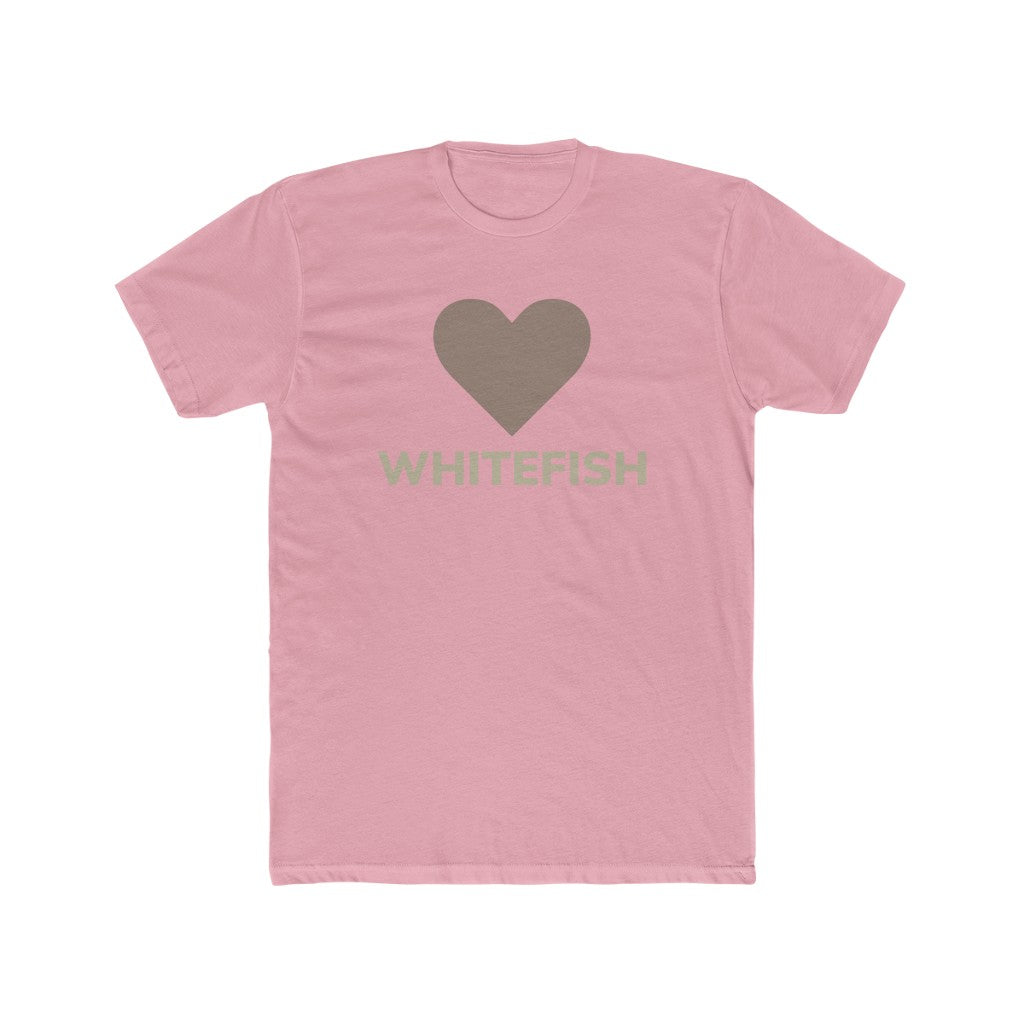 Pink I Love Whitefish T-Shirt With brown and grey graphic