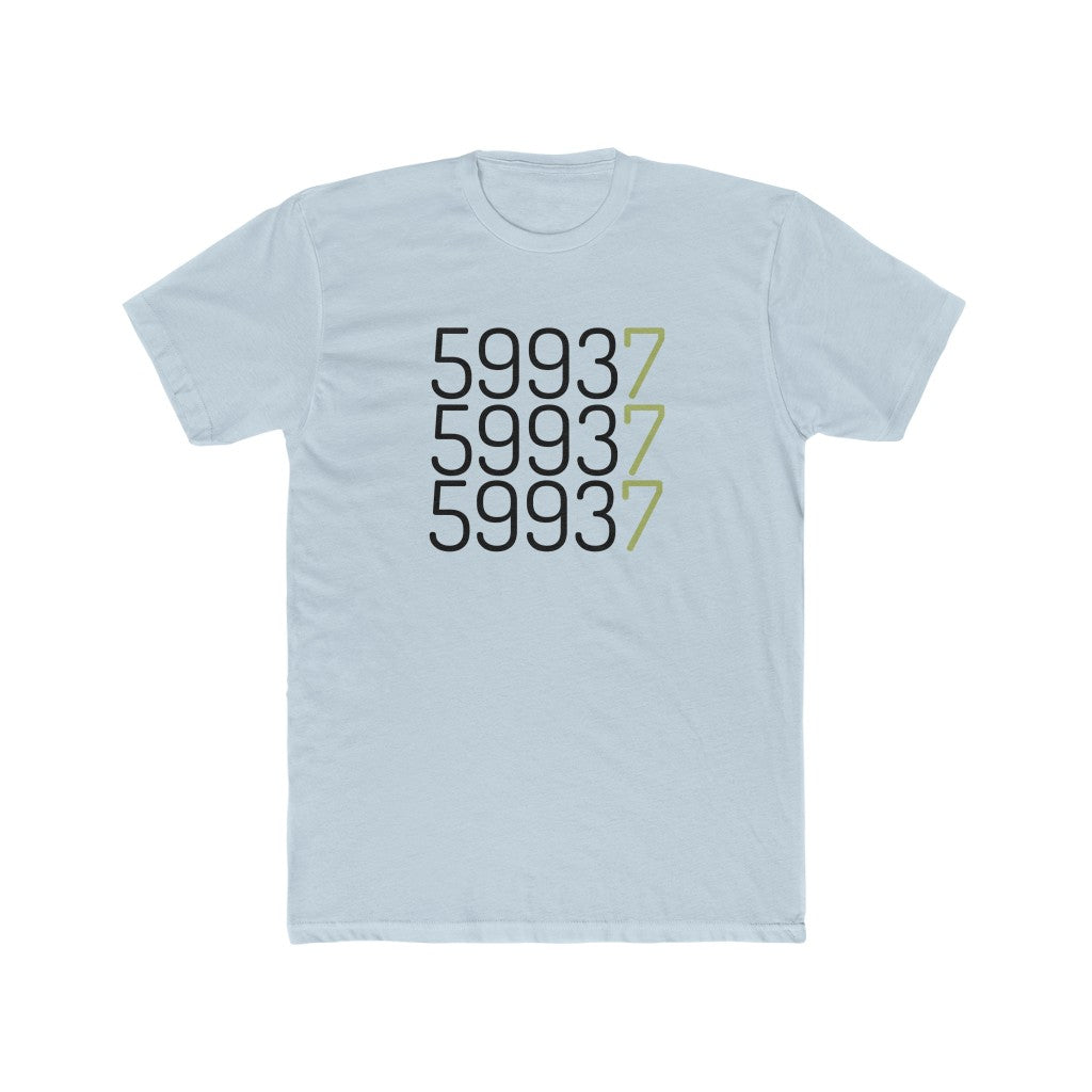 Light Blue Cotten T-Shirt with "59937" graphic