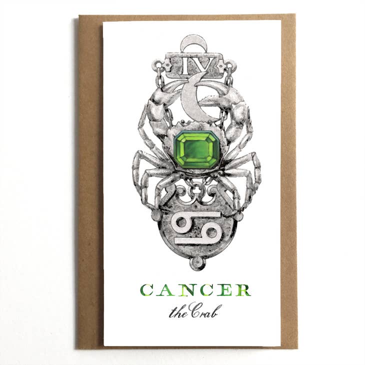 Cancer The Crab Vintage Zodiac Greeting Card