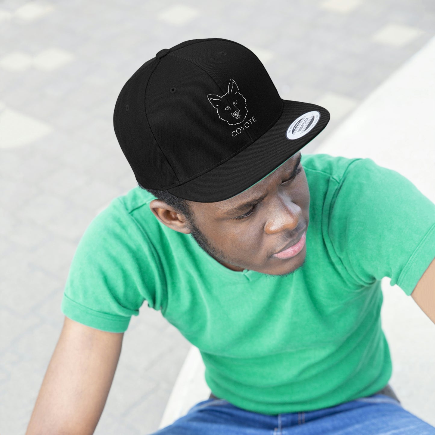 Coyote Unisex Flat Bill Embroidered Hat