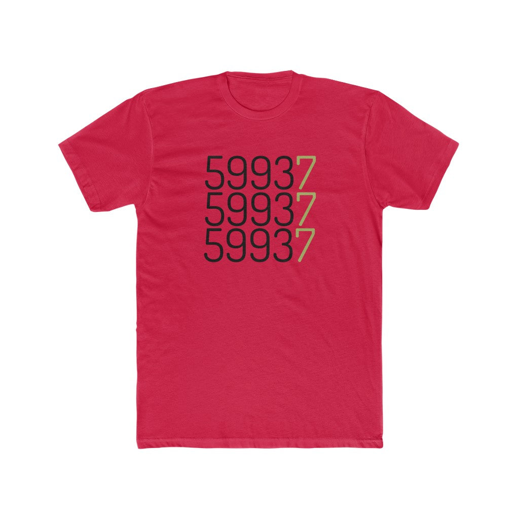 Red Cotten T-Shirt with "59937" graphic