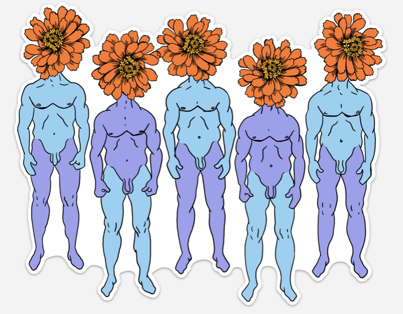 Five Fellows Flower Sticker