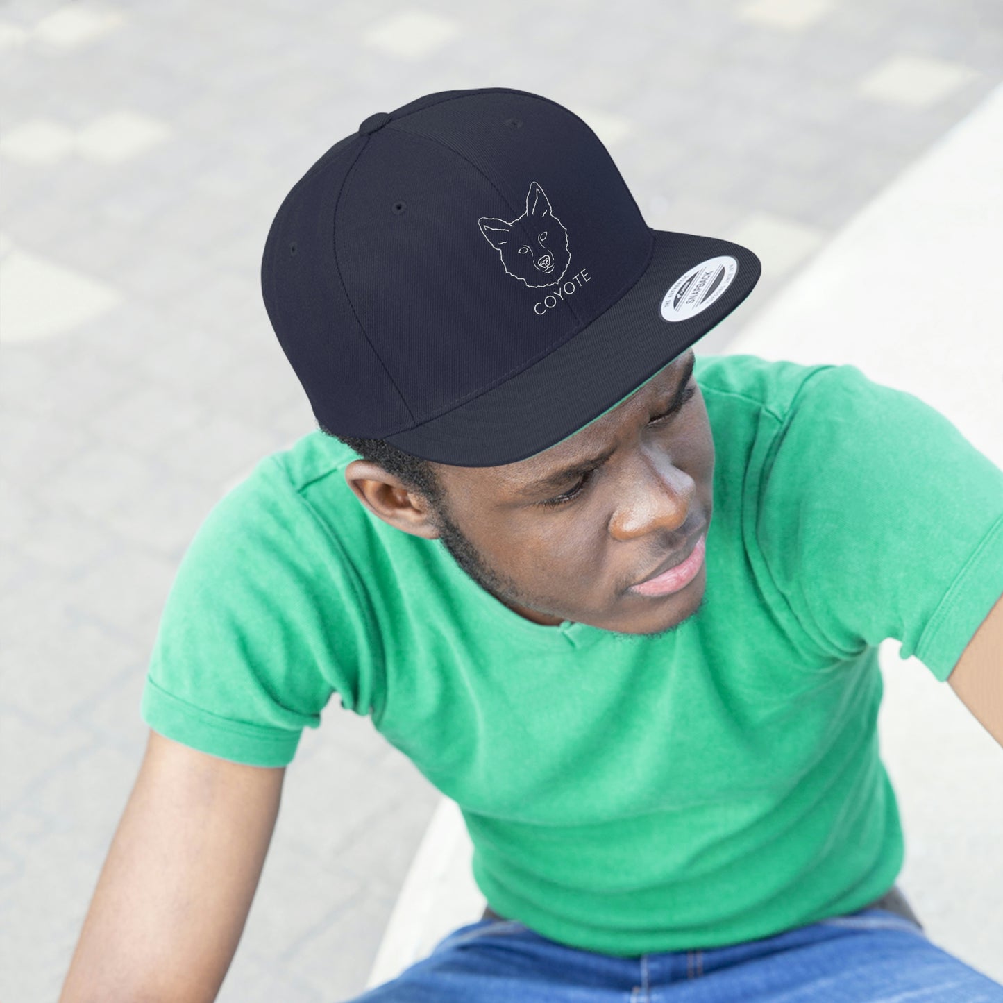 Coyote Unisex Flat Bill Embroidered Hat