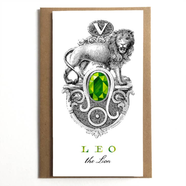 Leo The Lion Vintage Zodiac Greeting Card