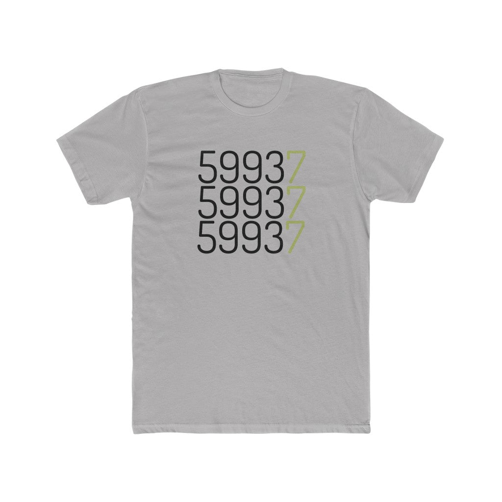 Solid Grey Cotten T-Shirt with "59937" graphic