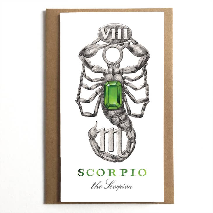 Scorpio The Scorpion Vintage Zodiac Greeting Card