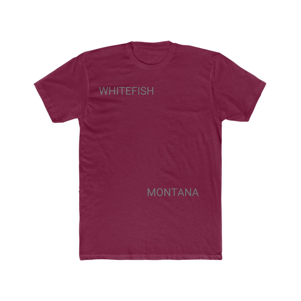 Maroon WHITEFISH......MONTANA Cotton T-Shirt