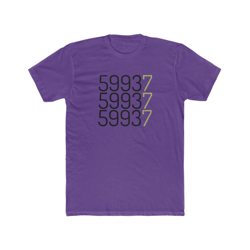 Purple Cotten T-Shirt with "59937" graphic