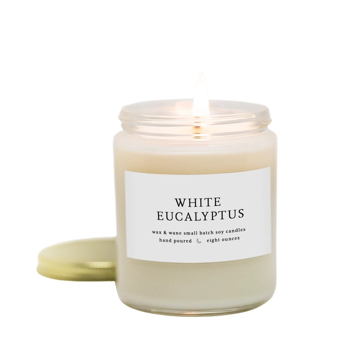 White Eucalyptus Modern Soy Candle - WAX & WANE