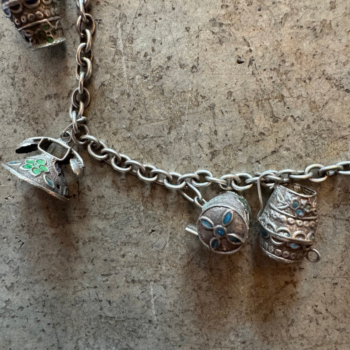 Enamel charm detail