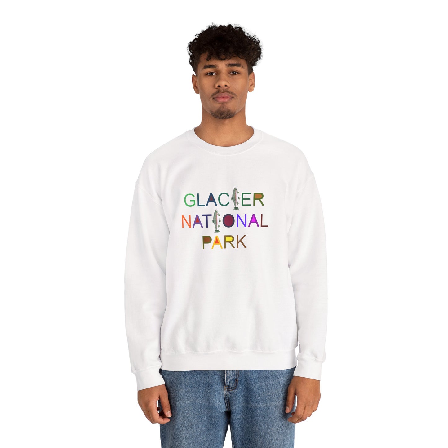Glacier National Park (Rainbow Trout) Unisex Heavy Blend™ Crewneck Sweatshirt