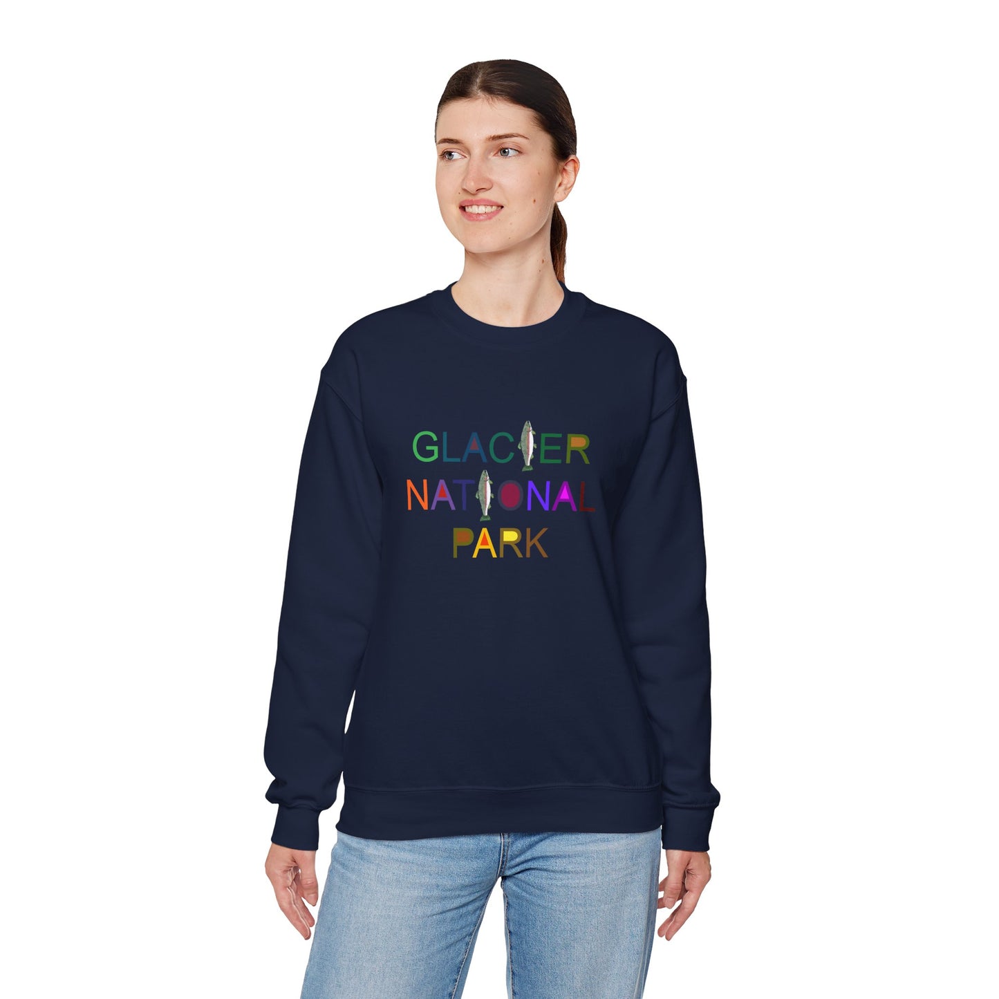 Glacier National Park (Rainbow Trout) Unisex Heavy Blend™ Crewneck Sweatshirt
