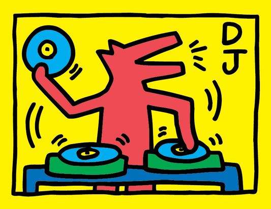 Dj Dog By Keith Haring - Die-Cut Sticker