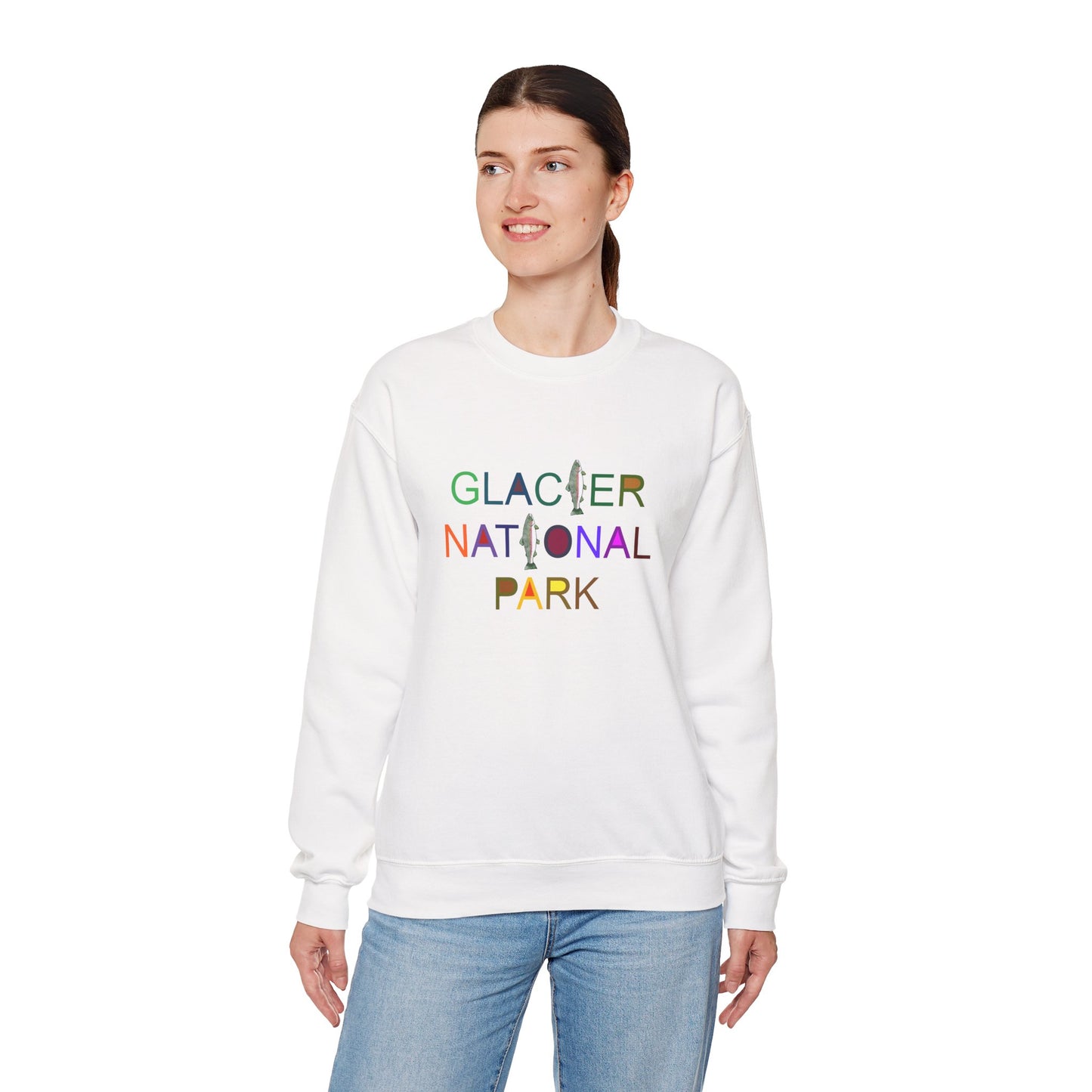 Glacier National Park (Rainbow Trout) Unisex Heavy Blend™ Crewneck Sweatshirt