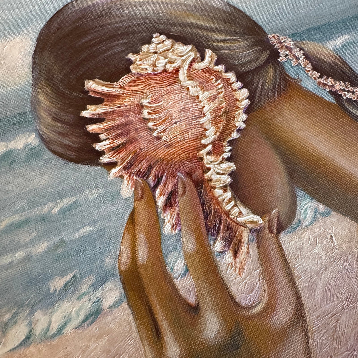 Detail of shell and hand