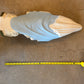 Our Lady of Grace statue, back with tape measure