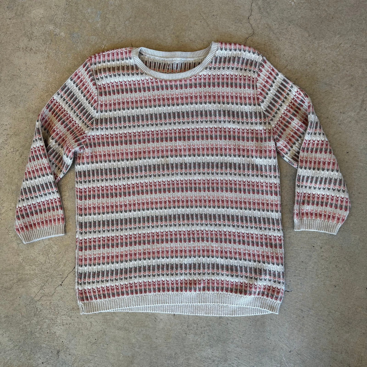 Striped knit sweater, front