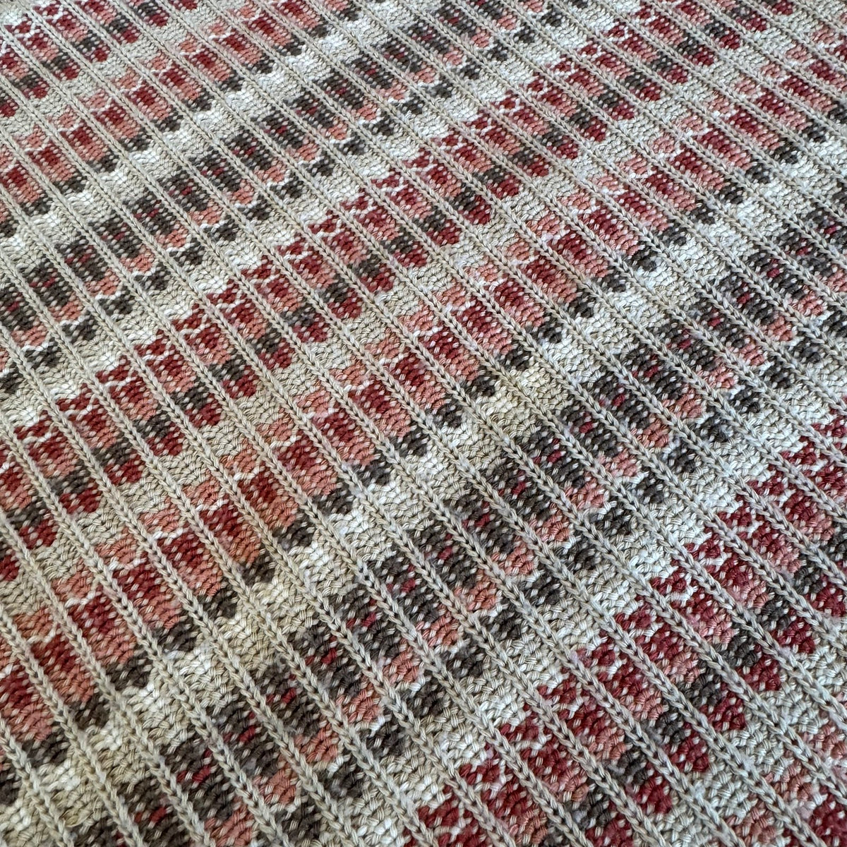 Close view of the striped knit