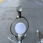 Glass ball finial and harp