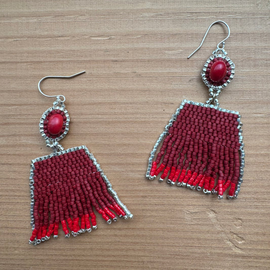 Cody Bauer Beaded Earrings - Coral