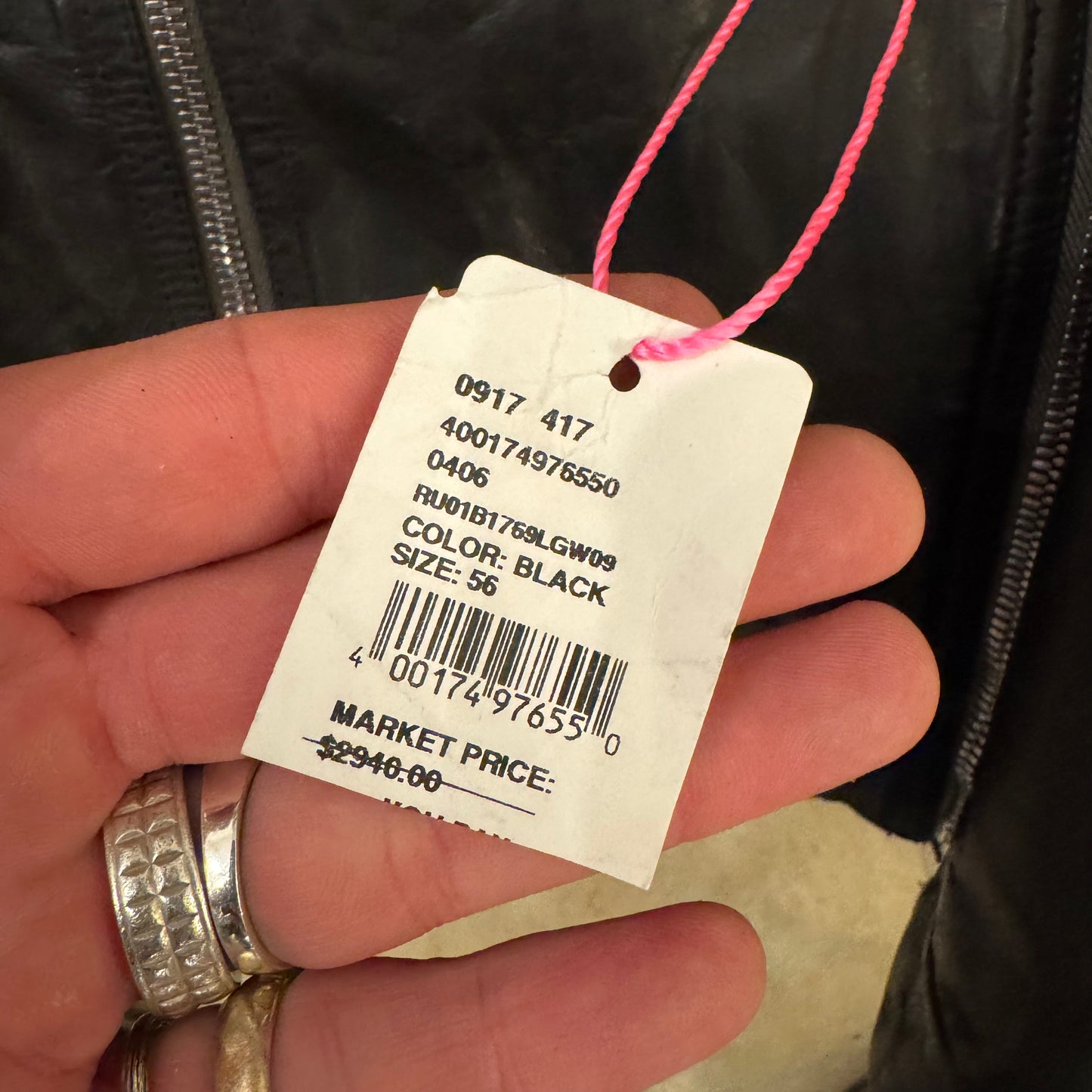 Rick Owens Black Leather Jacket - Size 55 - Large