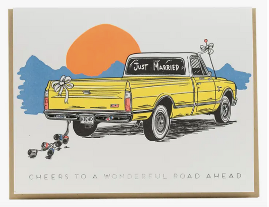 Wedding Truck Sunset Card