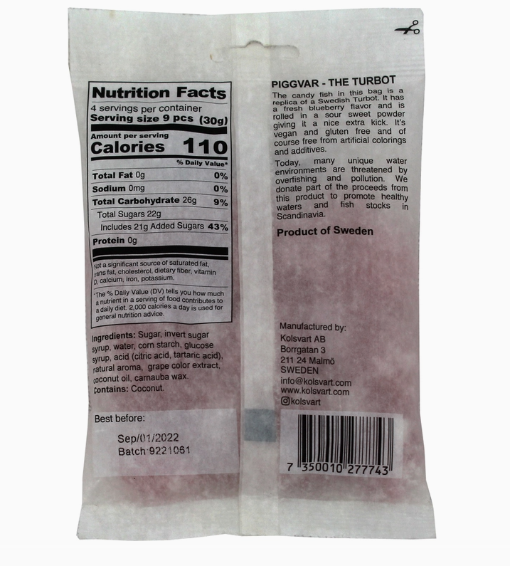 Sour Blueberry Swedish Fish- 4.2oz (120gm)