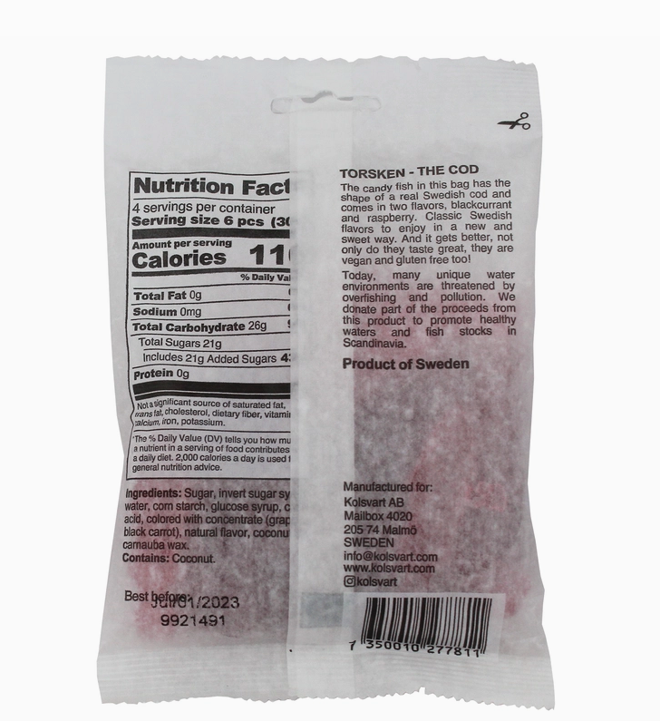 Raspberry and Blackcurrant Swedish Fish - 4.2oz (120gm)